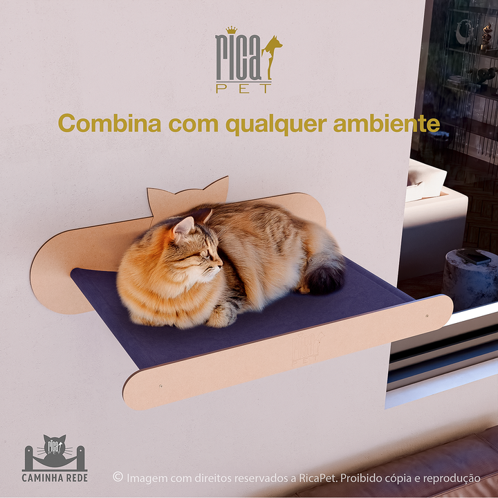 Casa Cama Gato Caminha Rede Suspensa Parede Premium Luxo