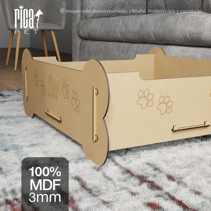 Caminha de Luxo para Cachorros e Gatos Madeira Modelo 1 - Ricapet™