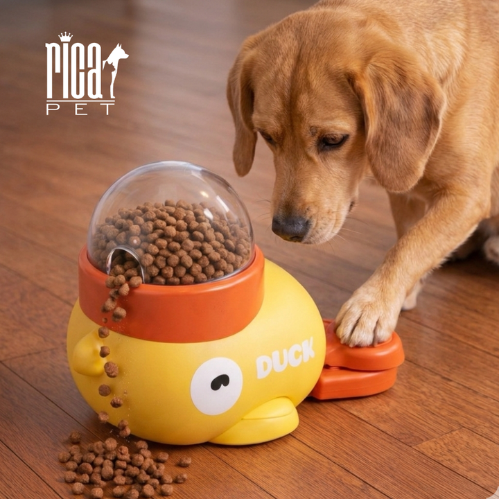 Brinquedo Cachorro Dispenser Pato Duck Alimentador Lento Pet