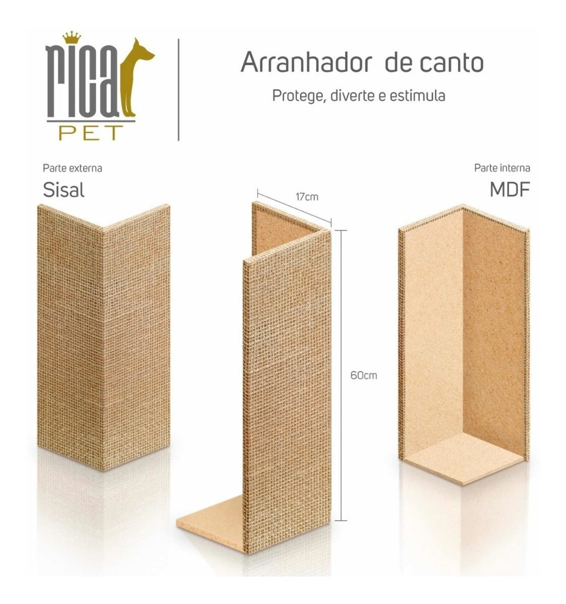 Arranhador e protetor de madeira sofá para gatos - Ricapet