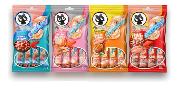 Sache Petisco Gato Chuchups Churu 4 Unidades Sabor Atum