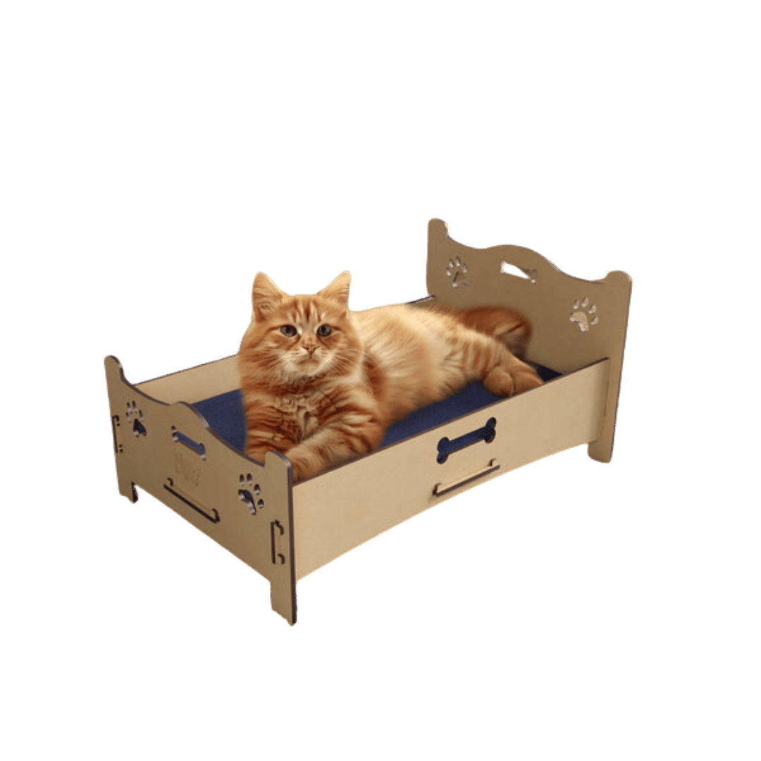 Caminha Luxo Pet Madeira com Colchão Modelo 3 - Ricapet™