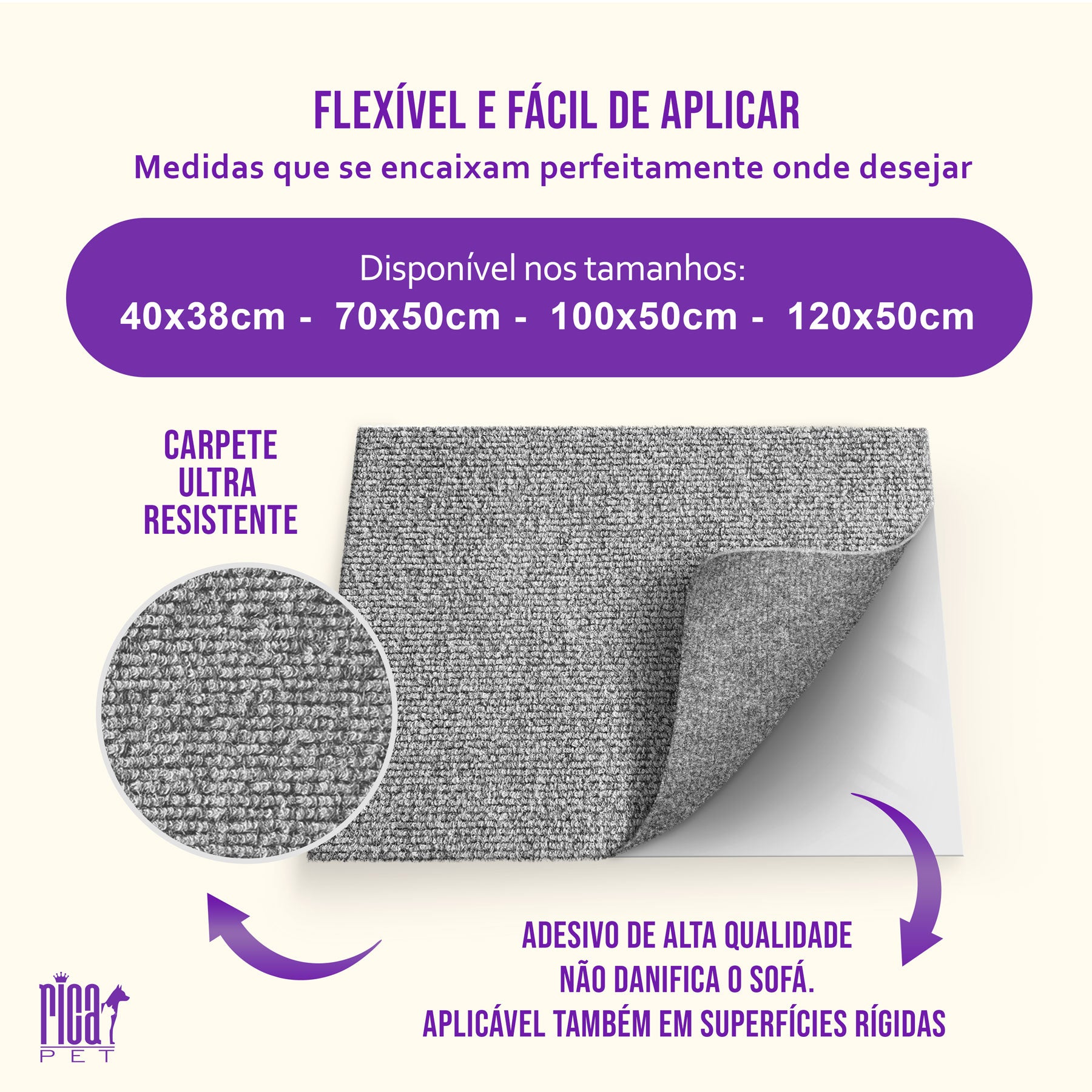 Arranhador para Gato Protetor para Sofá Adesivo 50x30cm - Ricapet™