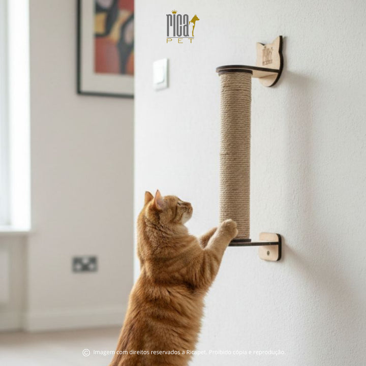Arranhador Sisal Para Gatos Poste Vertical Parede Brinquedo Corda Protetor