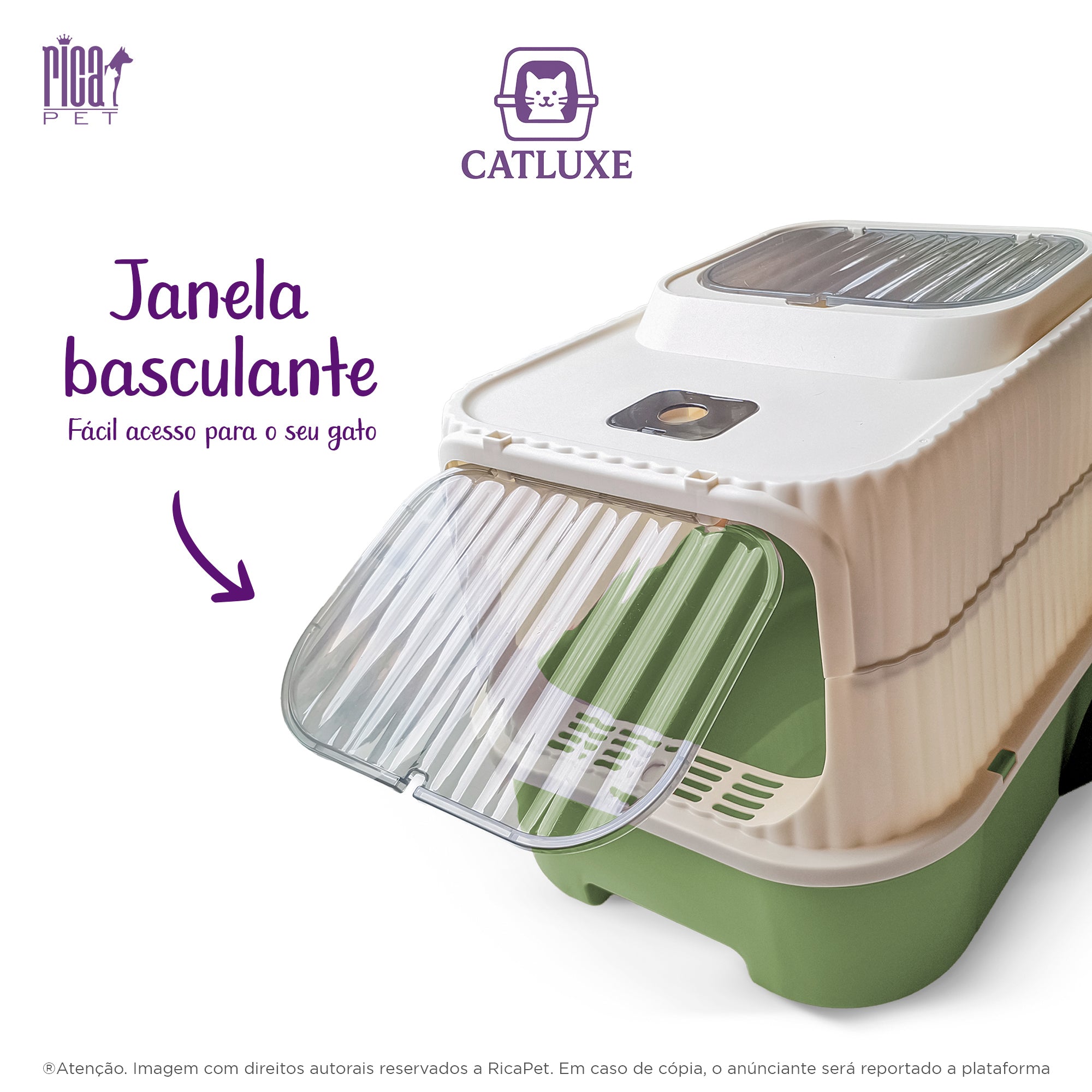 Caixa De Areia Gato Banheiro Fechado Sanitário Ricapet Luxo